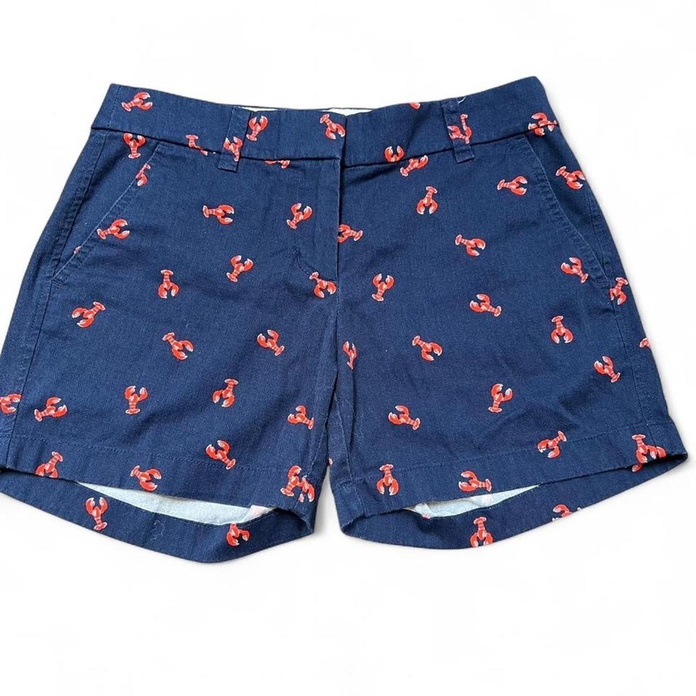 J.Crew navy blue lobster shorts Size 0 preppy summer coastal